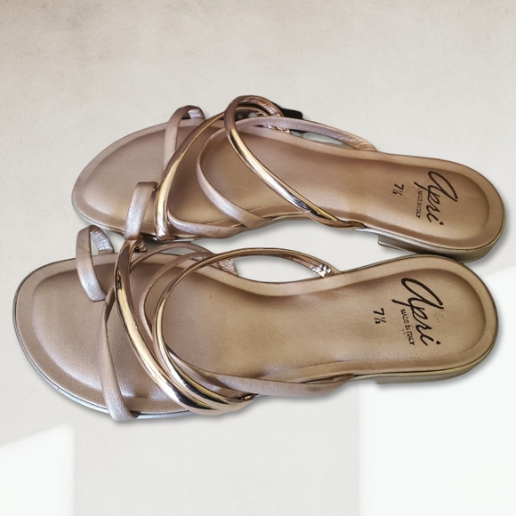 Apri Italian Matte and Shine Strappy Sandals Size 7 1/2 - Picture 6 of 9